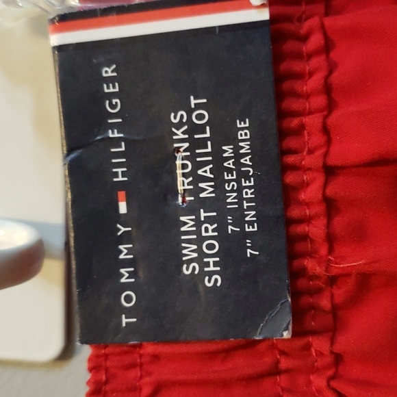 Tommy Hilfiger NWT Red with Logo Swim Trunks - Picture 6 of 6